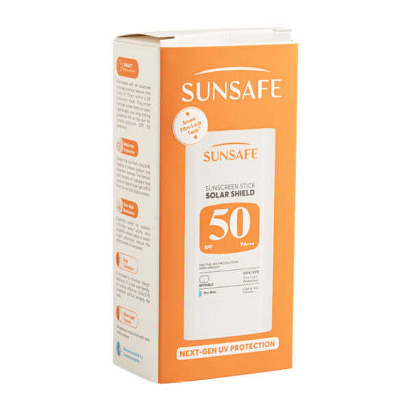 ضد آفتاب استیکی سان سیف مدل Solar Shield با SPF 50 مناسب پوست های خشک وزن 20 گرم