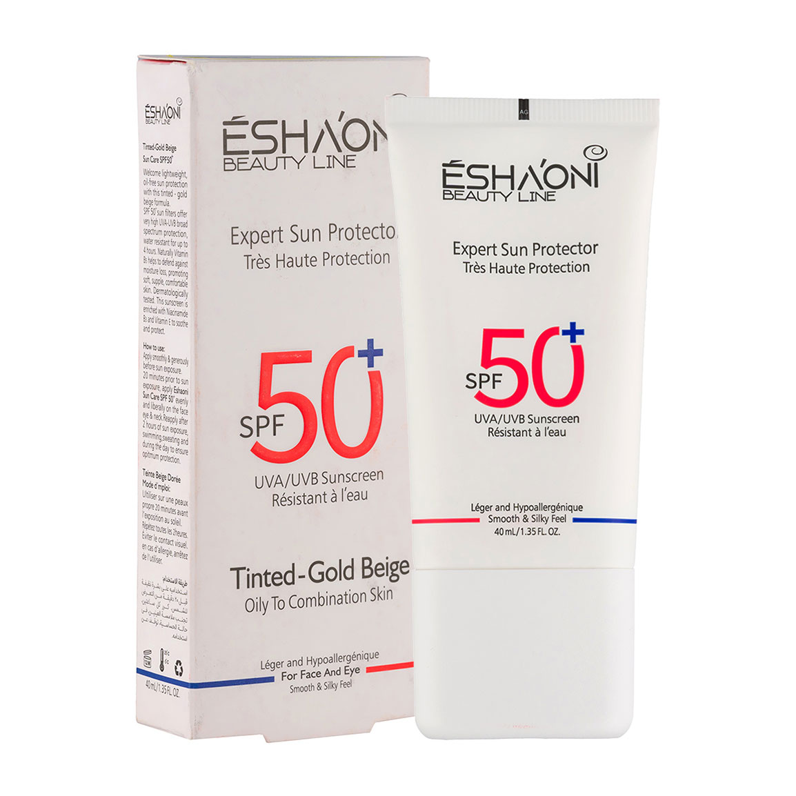 ضد آفتاب رنگی اشااونی با SPF 50 مناسب پوست چرب تا مختلط حجم 40 میلی لیتر